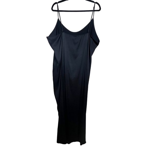 SKIMS Silk Slip Dress High Slit Soot 4X - Picture 4 of 13